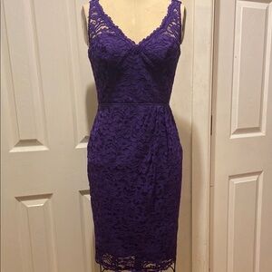 DAVIDS BRIDAL  Purple Lace Dress
